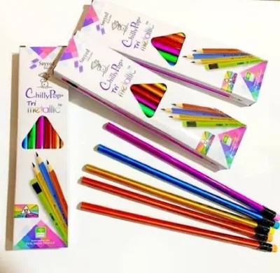 Chilli Pop Tri Metallic Pencil Pack of 12